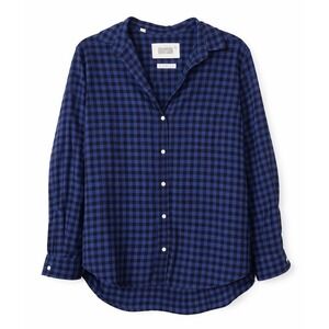 Frank & Eileen Grayson Hero Medium Blue Black 100% Cotton Buffalo Plaid Shirt M